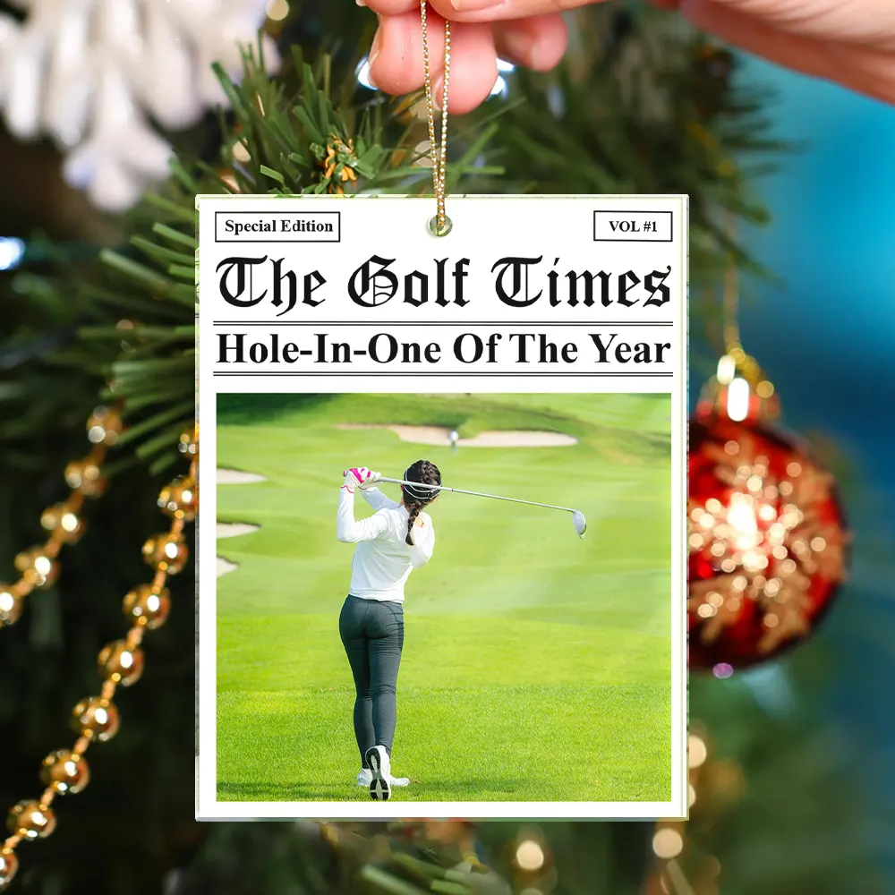 Custom Photo The Golf Times Hole-In-One Of The Year - Personalized Custom Shaped Acrylic Ornament - Image 4
