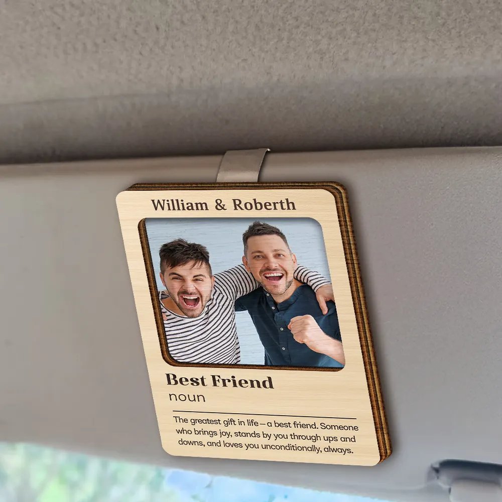 Custom Photo The Greatest Gift In Life A Best Friend - Personalized Custom Shaped Car Visor Clip - Image 2