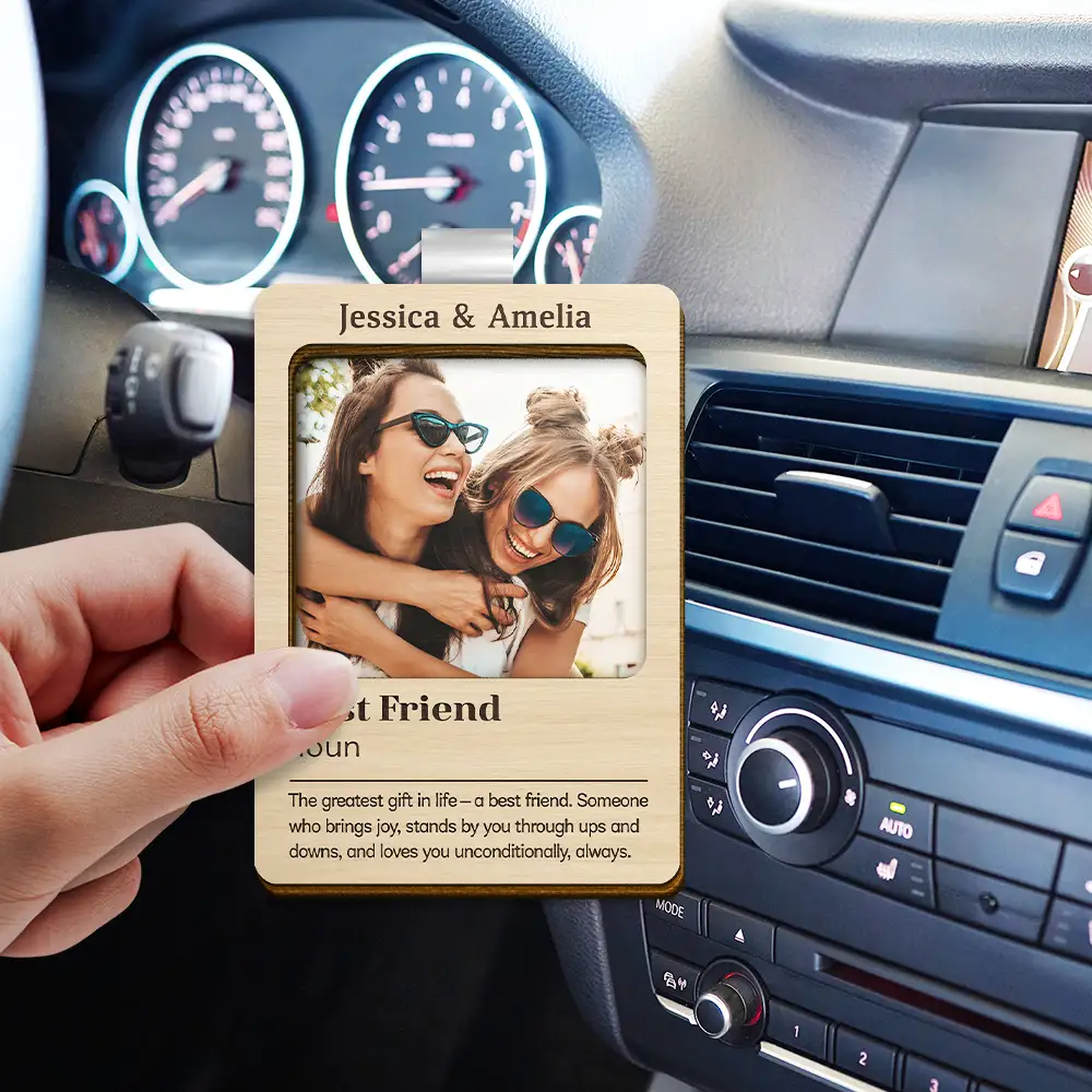 Custom Photo The Greatest Gift In Life A Best Friend - Personalized Custom Shaped Car Visor Clip - Image 3