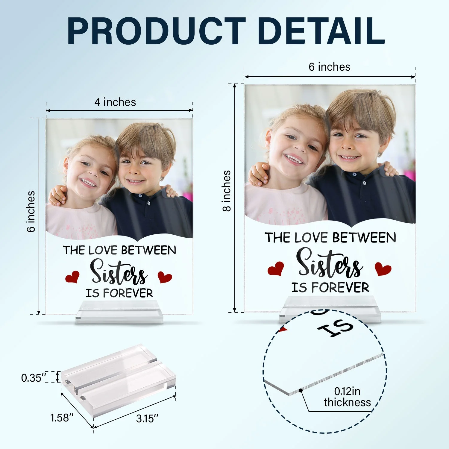 Custom Photo The Greatest Gift Our Parents Gave Us - Gift For Sisters, Brothers, Siblings - Personalized Vertical Rectangle Acrylic Plaque - Image 5