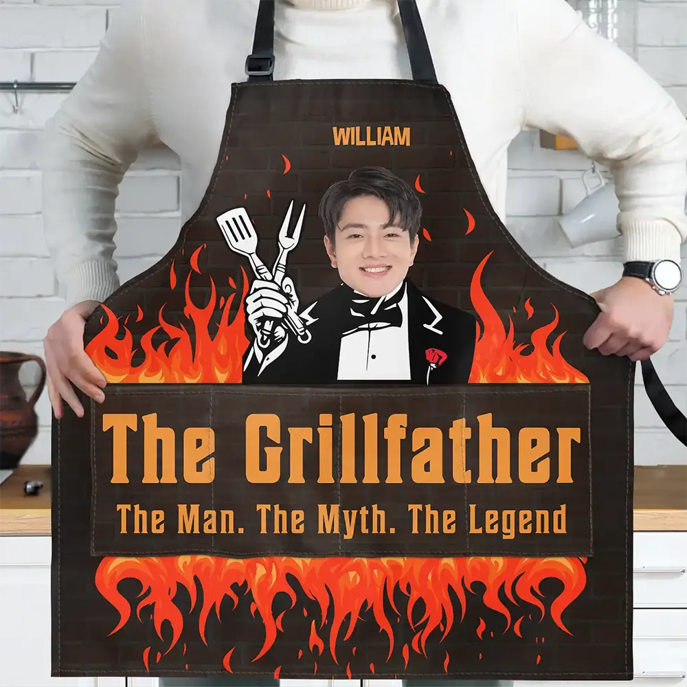 Custom Photo The Grillfather - Personalized Apron - Image 3