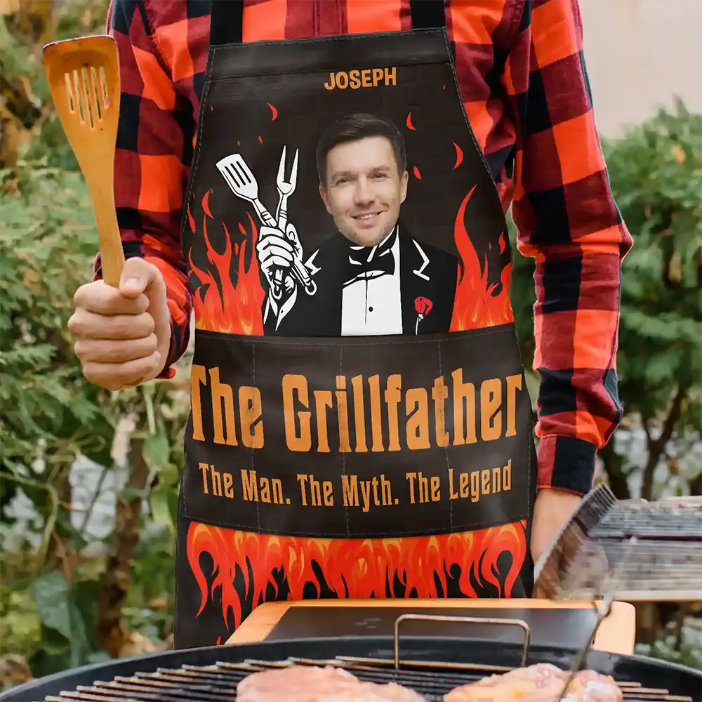 Custom Photo The Grillfather - Personalized Apron - Image 4