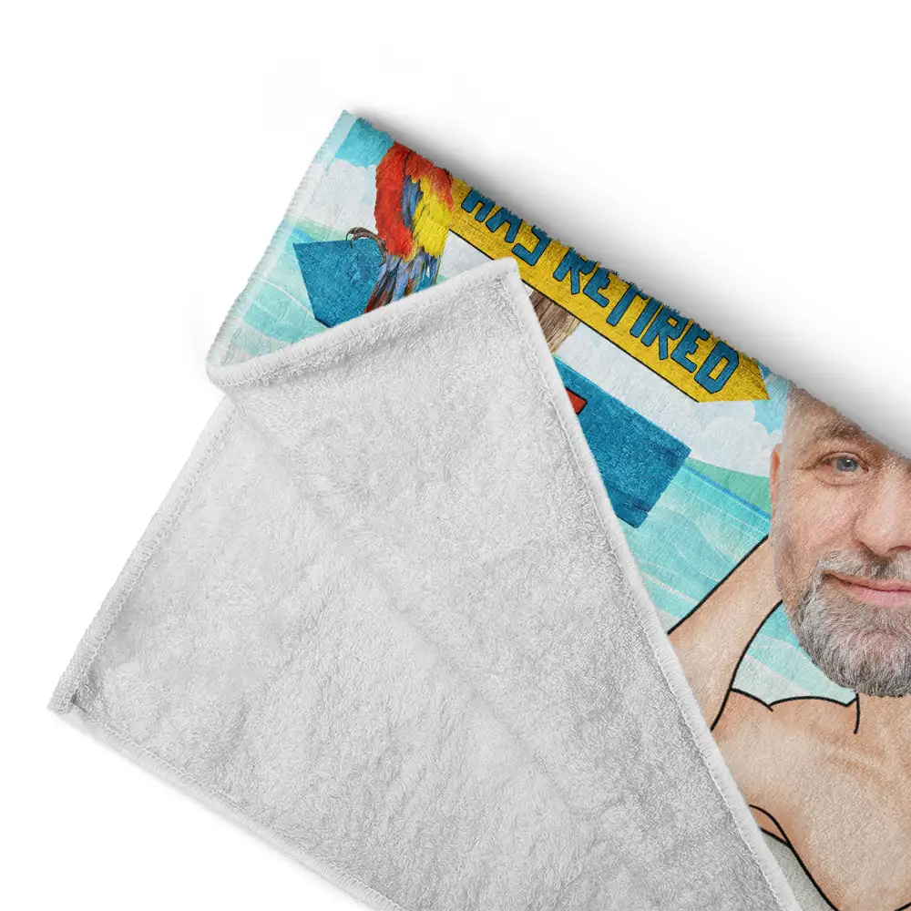 Custom Photo The Legend Has Retired - Personalized Beach Towel - Image 5