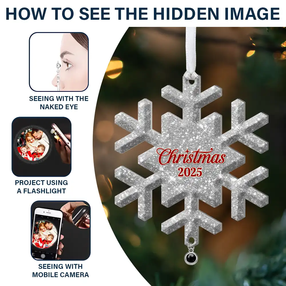 Custom Photo The Love Between Family Is Forever - Personalized Custom Shaped Photo Projection Ornament - Image 4
