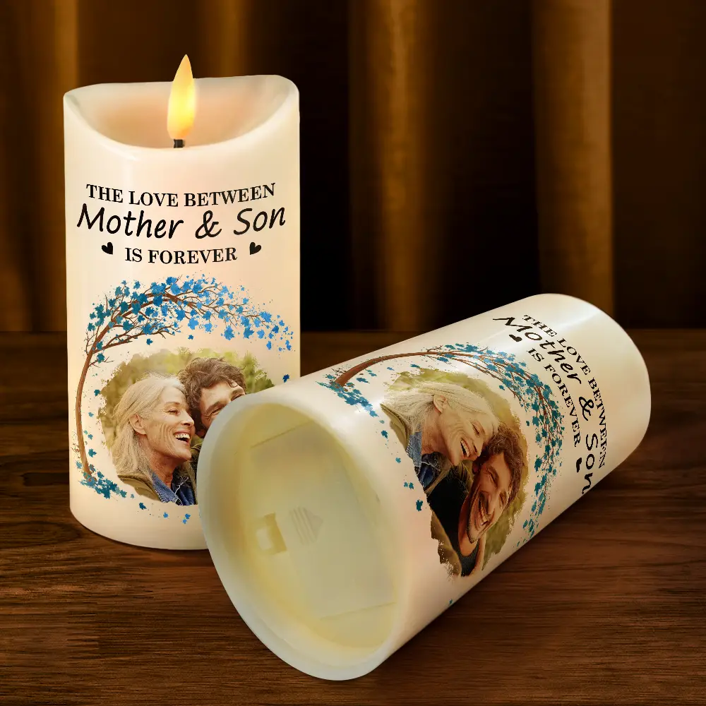 Custom Photo The Love Between Mother & Daughters Is Forever - Personalized Flameless LED Candle - Image 4