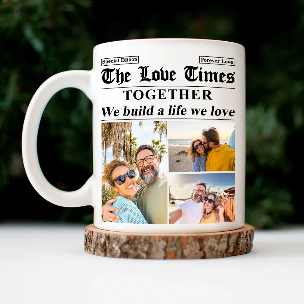 Custom Photo The Love Times Newspaper Theme - Personalized Mug - Image 4