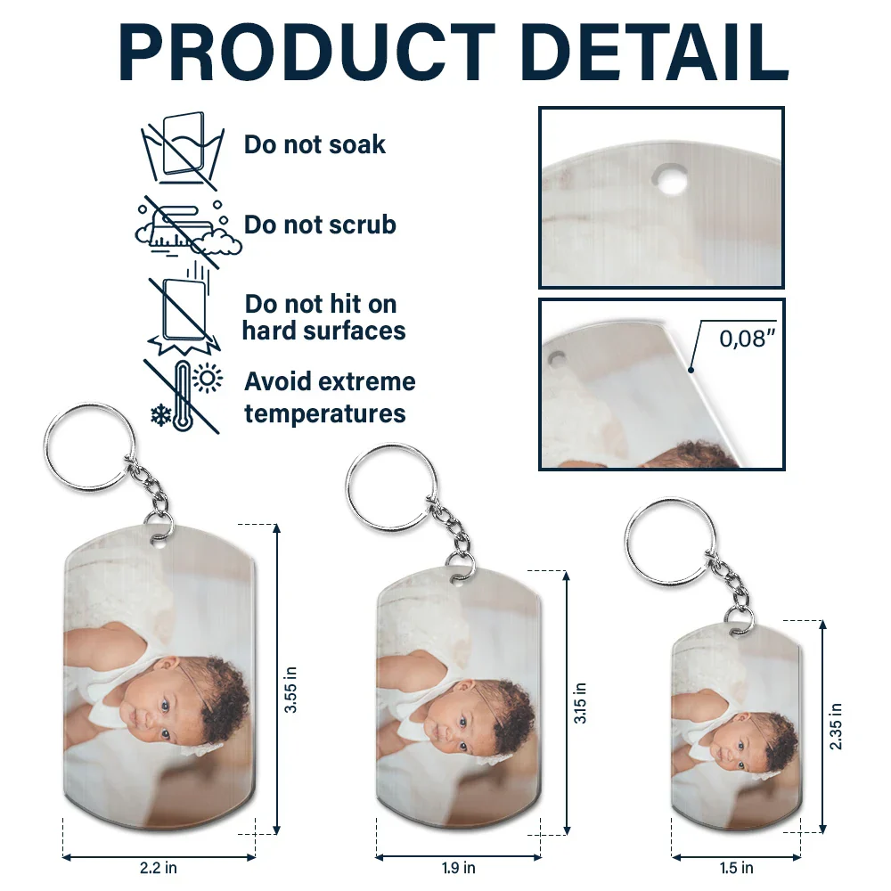 Custom Photo The Moment You Became My Mommy - Personalized Aluminum Keychain - Image 6