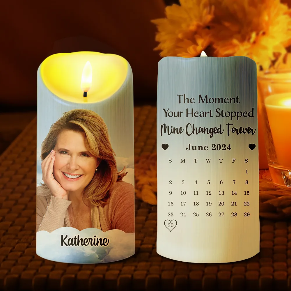 Custom Photo The Moment Your Heart Stopped Calendar - Personalized Flameless LED Candle - Image 2