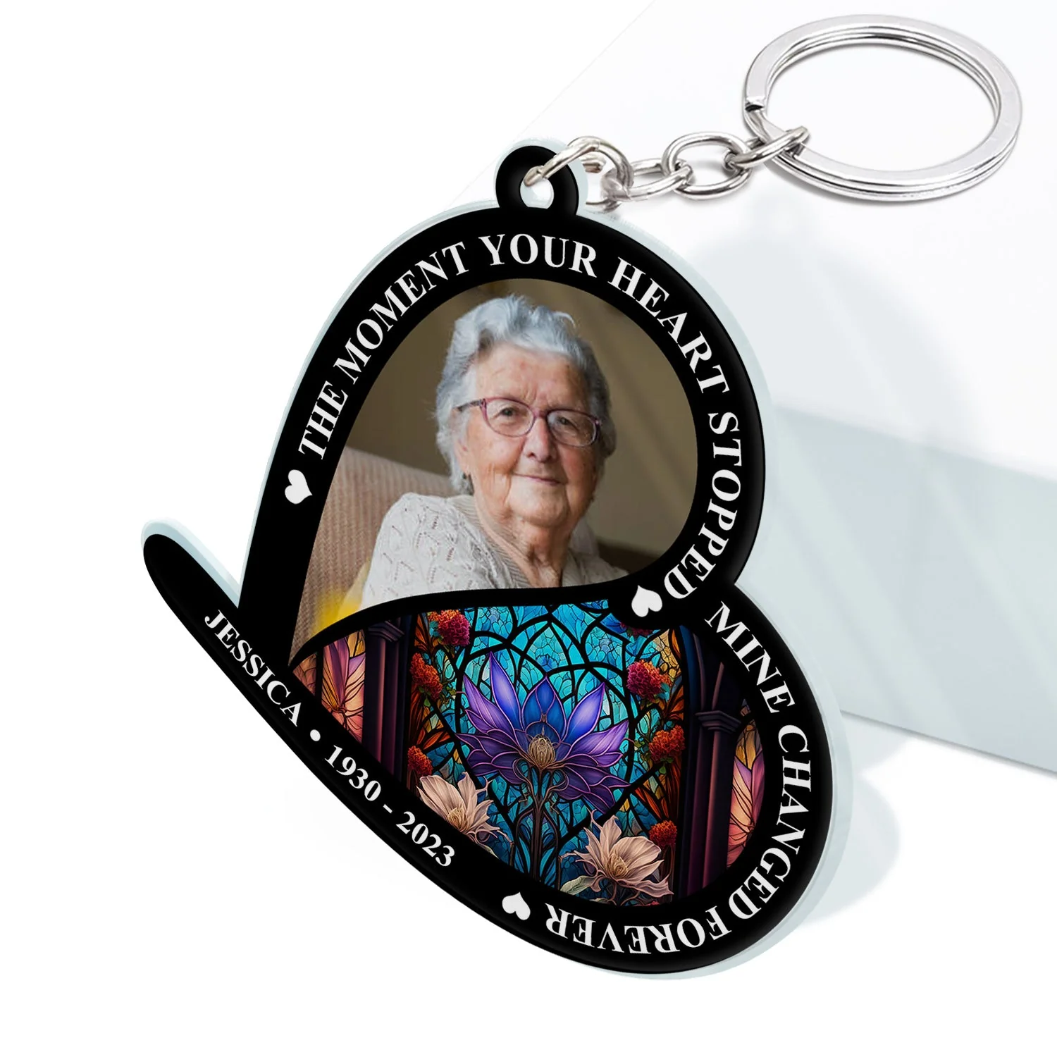 Custom Photo The Moment Your Heart Stopped - Memorial Gift For Family - Personalized Acrylic Keychain - Image 2