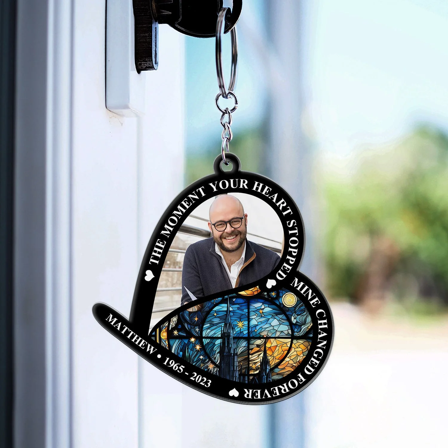 Custom Photo The Moment Your Heart Stopped - Memorial Gift For Family - Personalized Acrylic Keychain - Image 3