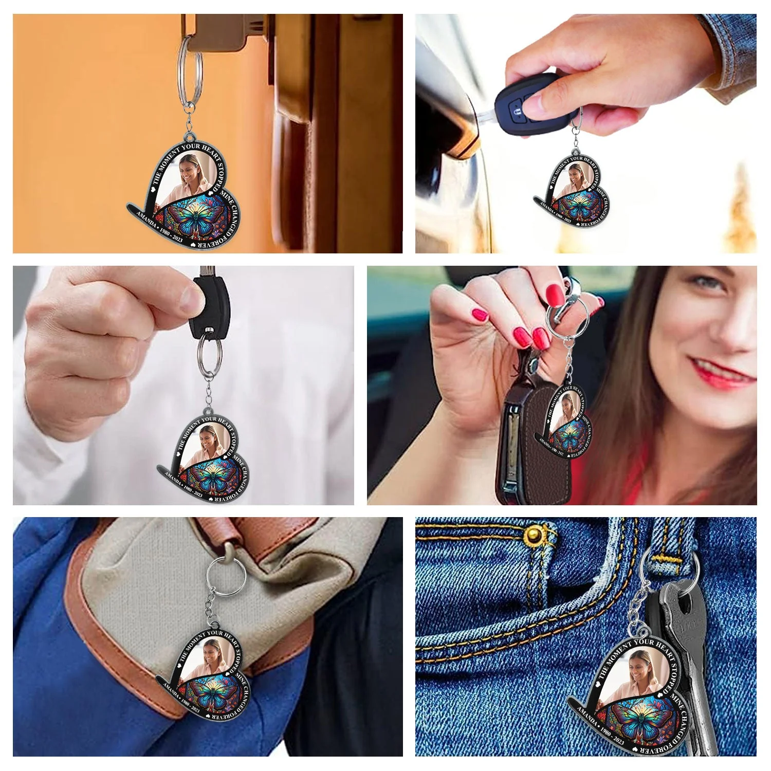 Custom Photo The Moment Your Heart Stopped - Memorial Gift For Family - Personalized Acrylic Keychain - Image 6
