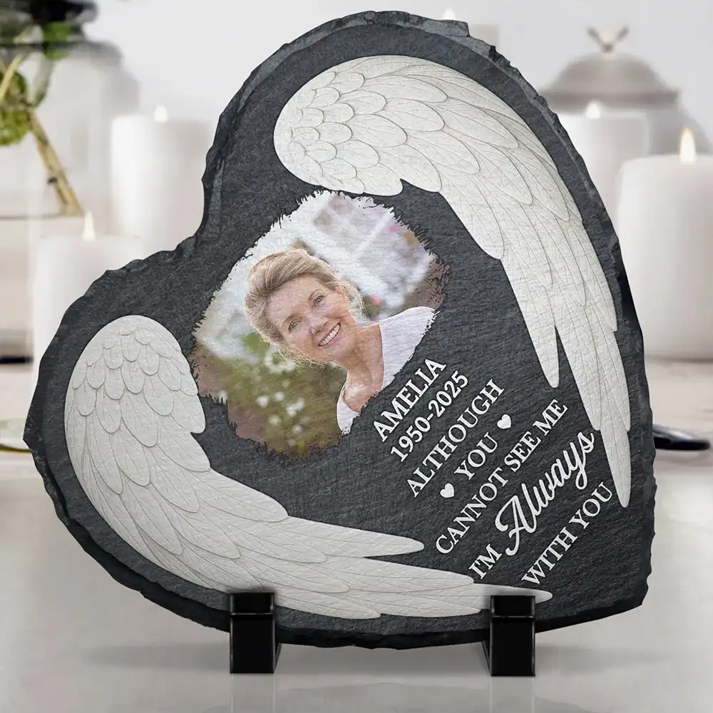 Custom Photo The One You Loved Becomes A Memory - Personalized Heart Memorial Garden Stone - Image 4