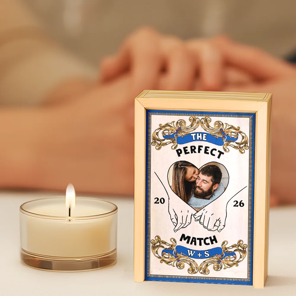 Custom Photo The Perfect Match - Personalized Wooden Matchbox - Image 5