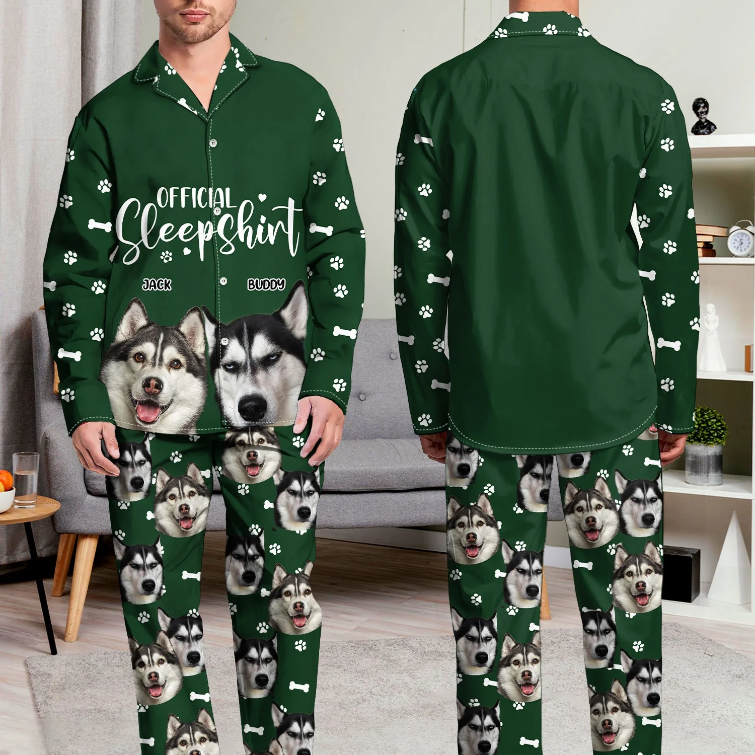Custom Photo The Real Snuggle Official Sleepshirt - Gift For Pet Lovers, Dog Lovers, Cat Lovers - Personalized Long Pajamas Set - Image 6