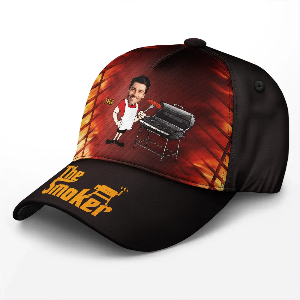 Custom Photo The Smoker BBQ Grilling - Personalized Classic Cap - Image 3