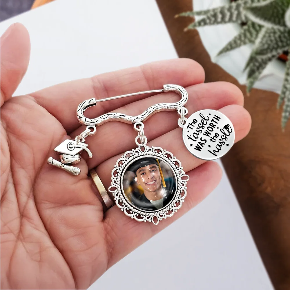 Custom Photo The Tassel Was Worth The Hassle - Personalized Graduation Tassel Pin - Image 3