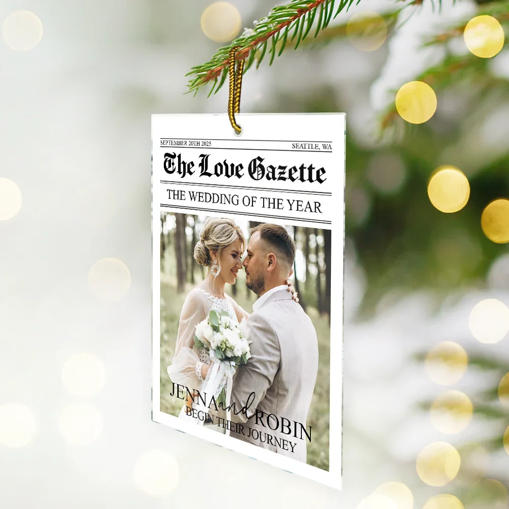 Custom Photo The Wedding Of The Year Newlywed Couples - Personalized Custom Shaped Acrylic Ornament - Image 4