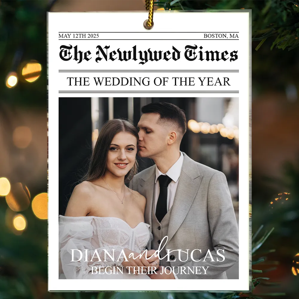 Custom Photo The Wedding Of The Year Newlywed Couples - Personalized Custom Shaped Acrylic Ornament - Image 5