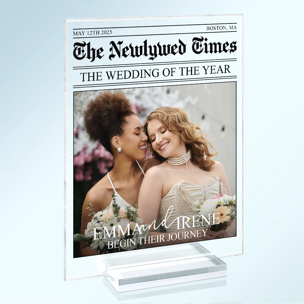 Custom Photo The Wedding Of The Year Newlywed Couples - Personalized Vertical Rectangle Acrylic Plaque - Image 2