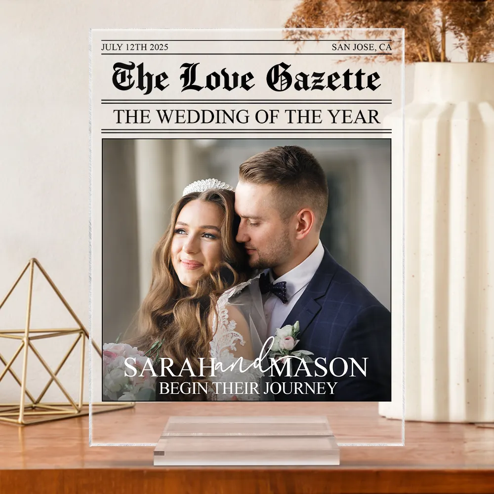 Custom Photo The Wedding Of The Year Newlywed Couples - Personalized Vertical Rectangle Acrylic Plaque - Image 3