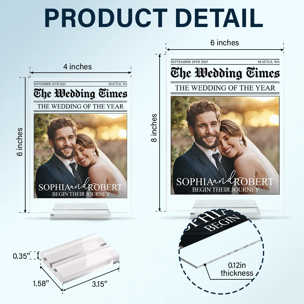 Custom Photo The Wedding Of The Year Newlywed Couples - Personalized Vertical Rectangle Acrylic Plaque - Image 5