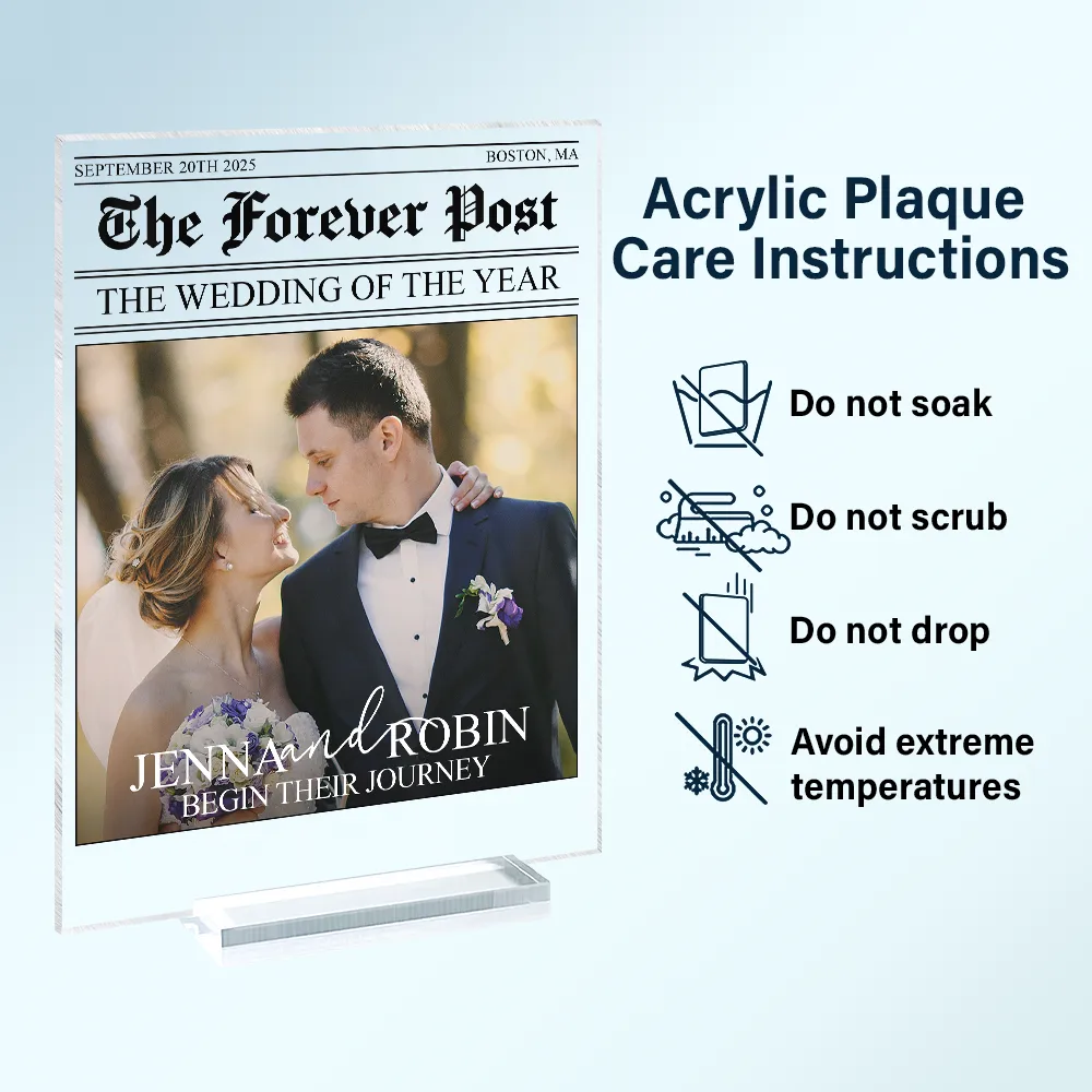Custom Photo The Wedding Of The Year Newlywed Couples - Personalized Vertical Rectangle Acrylic Plaque - Image 6