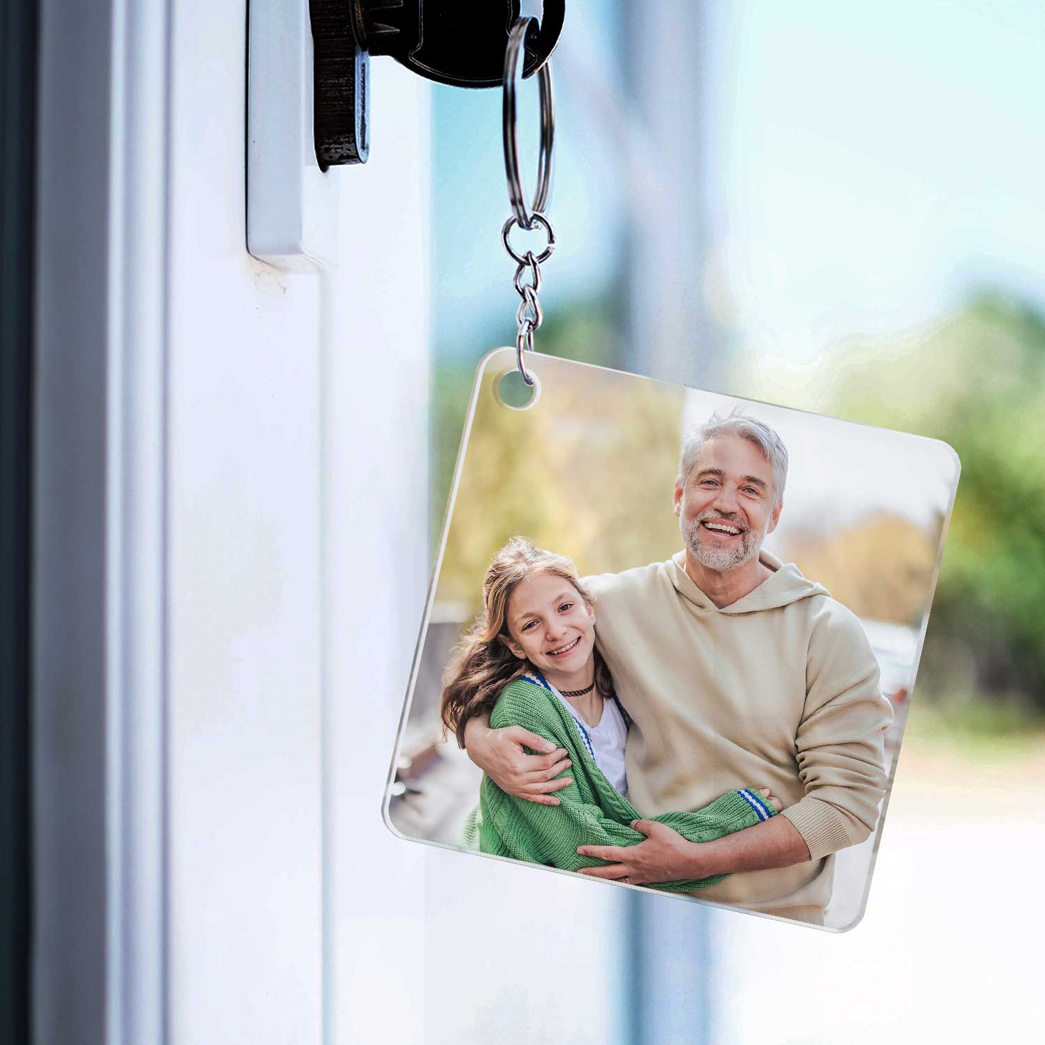 Custom Photo The World's Best Dad - Gift For Daddy, Father, Grandfather, Grandpa - Personalized Acrylic Keychain - Image 3