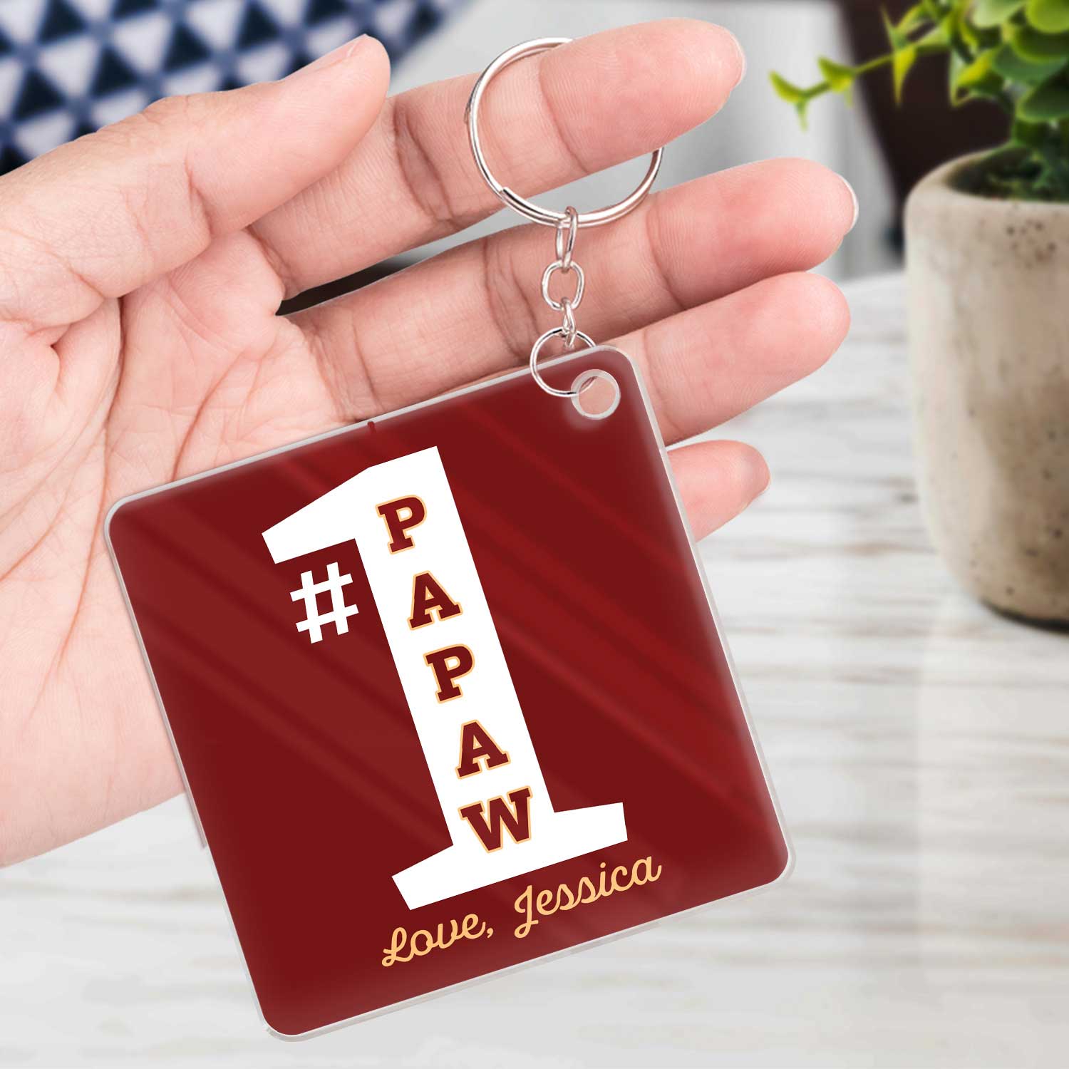 Custom Photo The World's Best Dad - Gift For Daddy, Father, Grandfather, Grandpa - Personalized Acrylic Keychain - Image 4