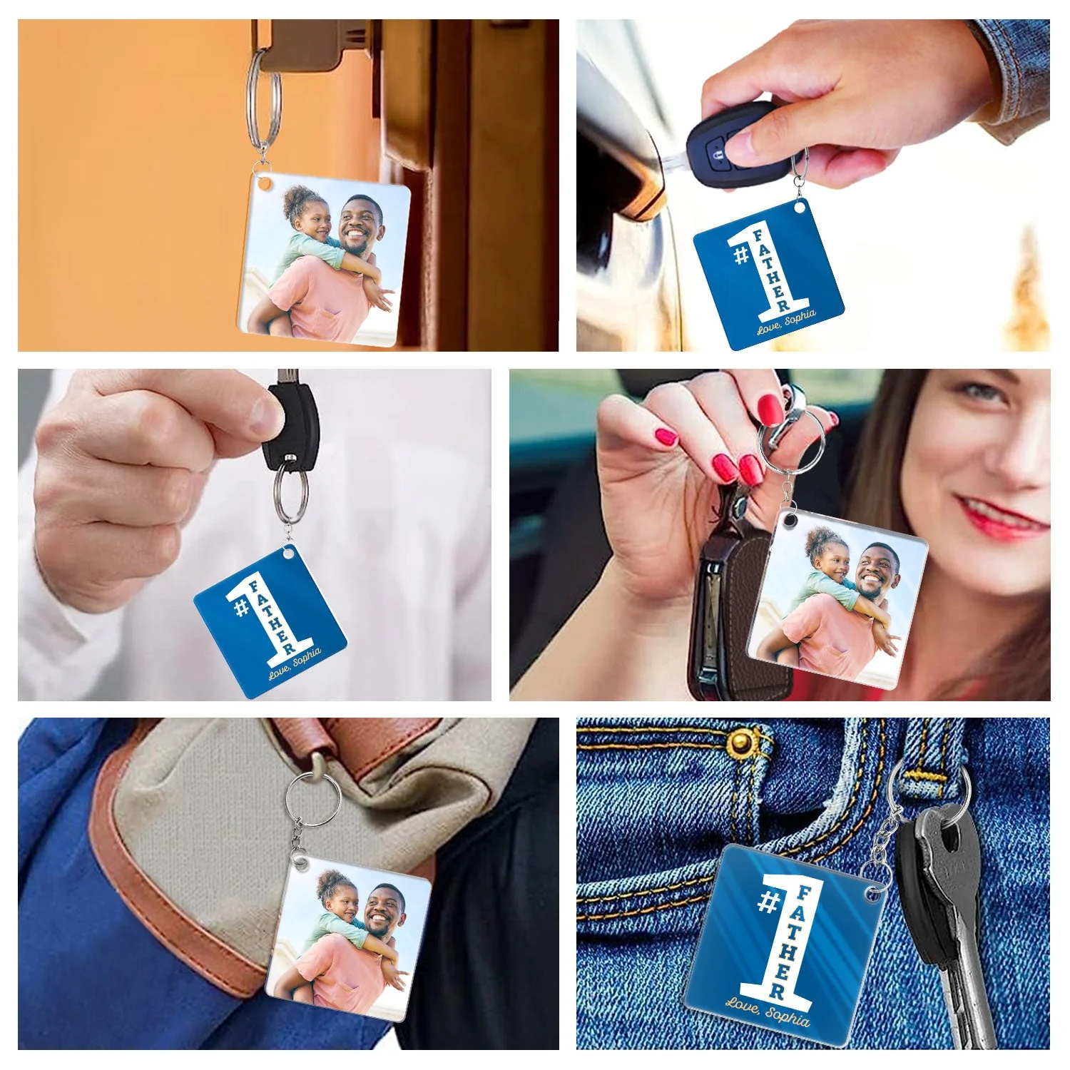 Custom Photo The World's Best Dad - Gift For Daddy, Father, Grandfather, Grandpa - Personalized Acrylic Keychain - Image 6