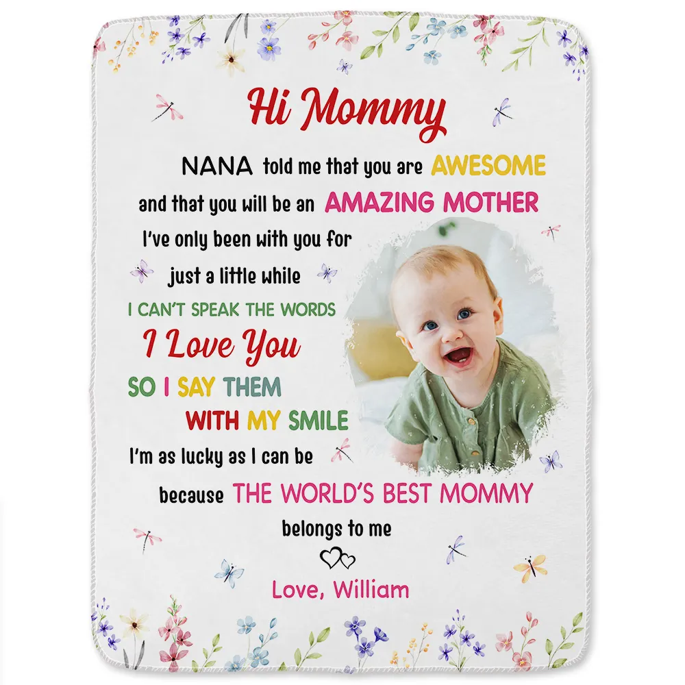 Custom Photo The World's Best Mommy Belongs To Me - Personalized Fleece Blanket, Sherpa Blanket - Image 3