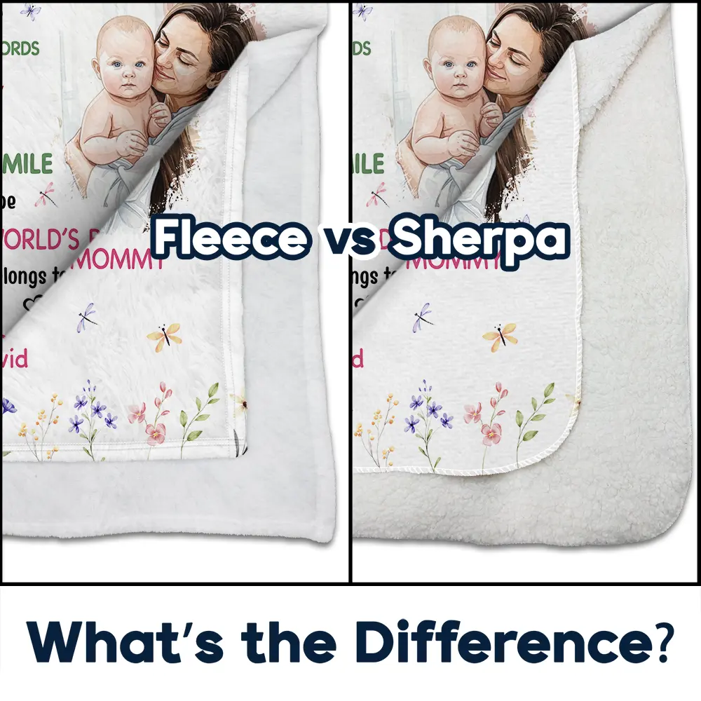 Custom Photo The World's Best Mommy Belongs To Me - Personalized Fleece Blanket, Sherpa Blanket - Image 5