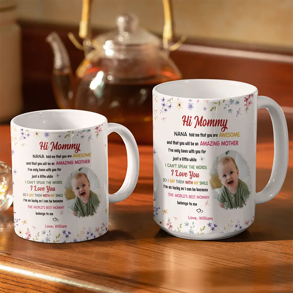 Custom Photo The World's Best Mommy Belongs To Me - Personalized White Edge-to-Edge Mug - Image 4