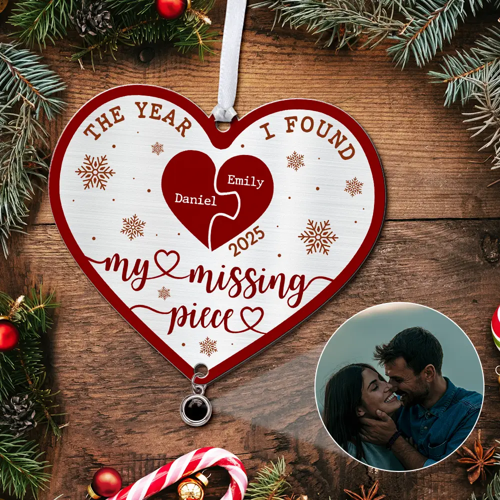 Custom Photo The Year I Found My Missing Piece - Personalized Custom Shaped Photo Projection Ornament - Image 5