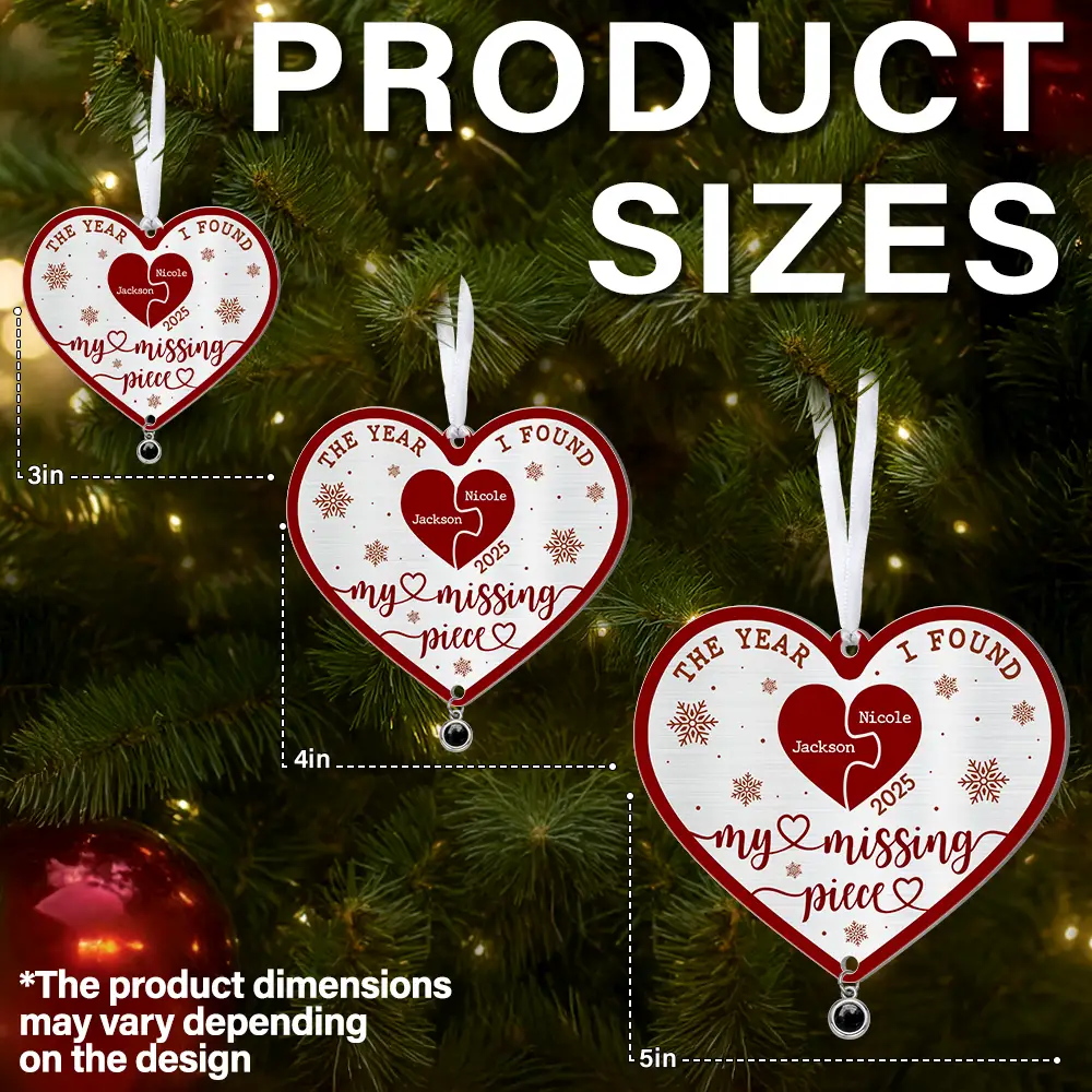 Custom Photo The Year I Found My Missing Piece - Personalized Custom Shaped Photo Projection Ornament - Image 6