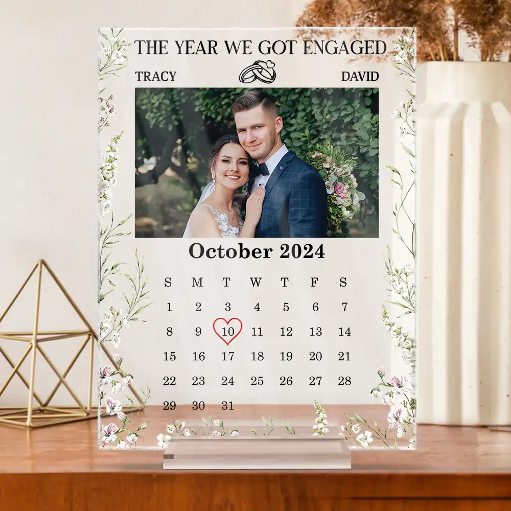 Custom Photo The Year We Became Mr & Mrs Couple - Personalized Vertical Rectangle Acrylic Plaque - Image 3