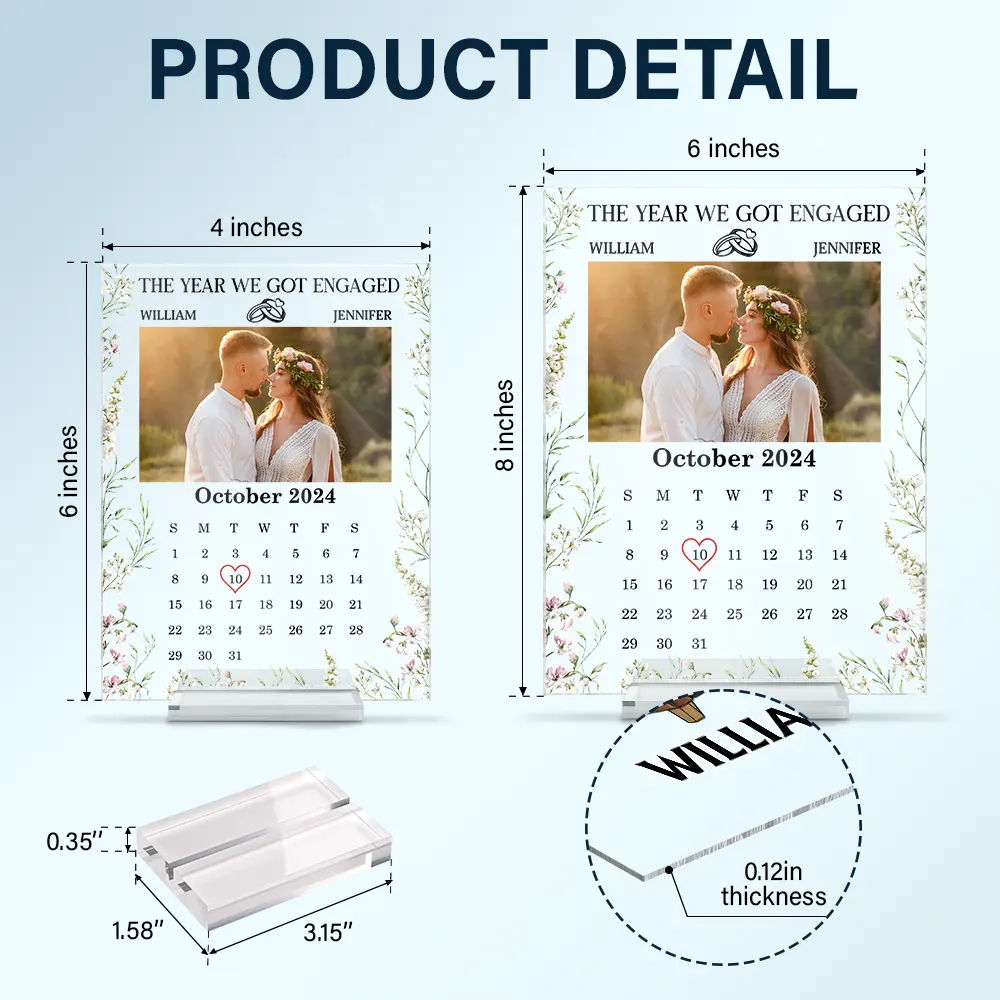 Custom Photo The Year We Became Mr & Mrs Couple - Personalized Vertical Rectangle Acrylic Plaque - Image 5