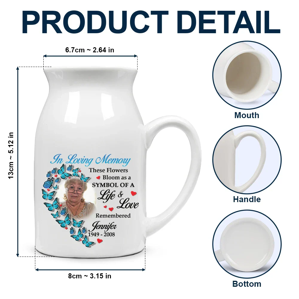 Custom Photo These Flowers Bloom As A Symbol - Personalized Ceramic Flower Vase - Image 4