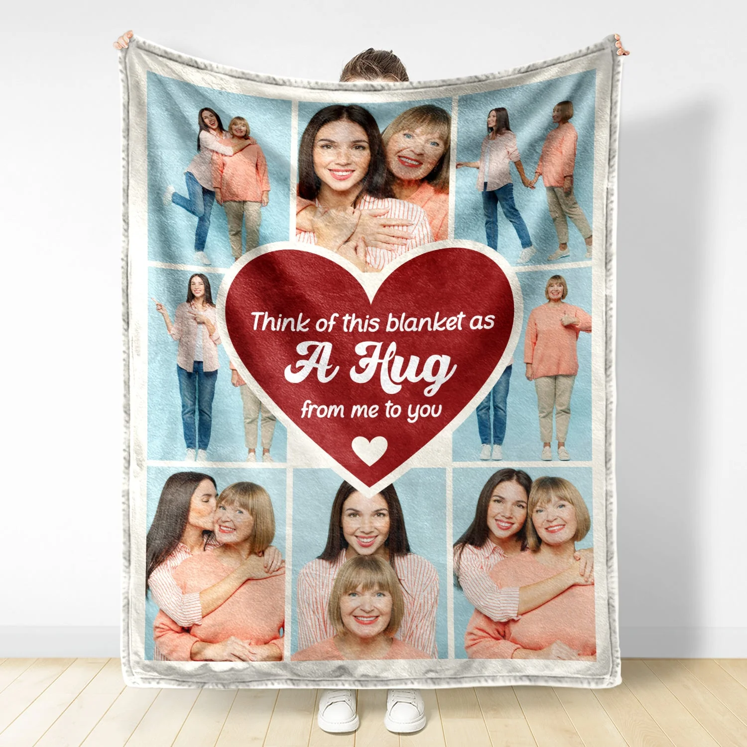Custom Photo Think Of This Blanket - Gift For Mom - Personalized Fleece Blanket - Image 2