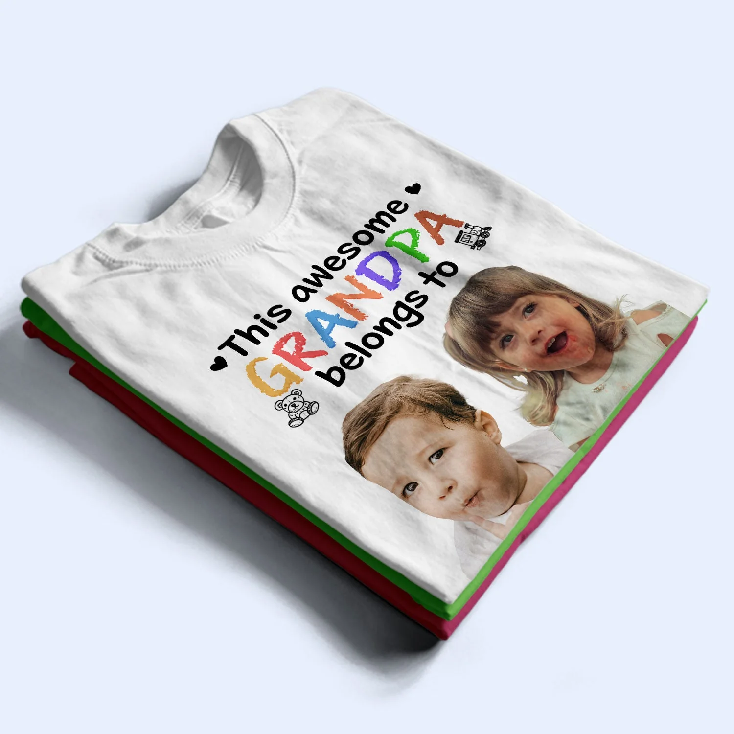 Custom Photo This Awesome Mommy Daddy Belongs To - Birthday, Loving Gift For Mother, Father, Grandma, Grandpa - Personalized T Shirt - Image 3