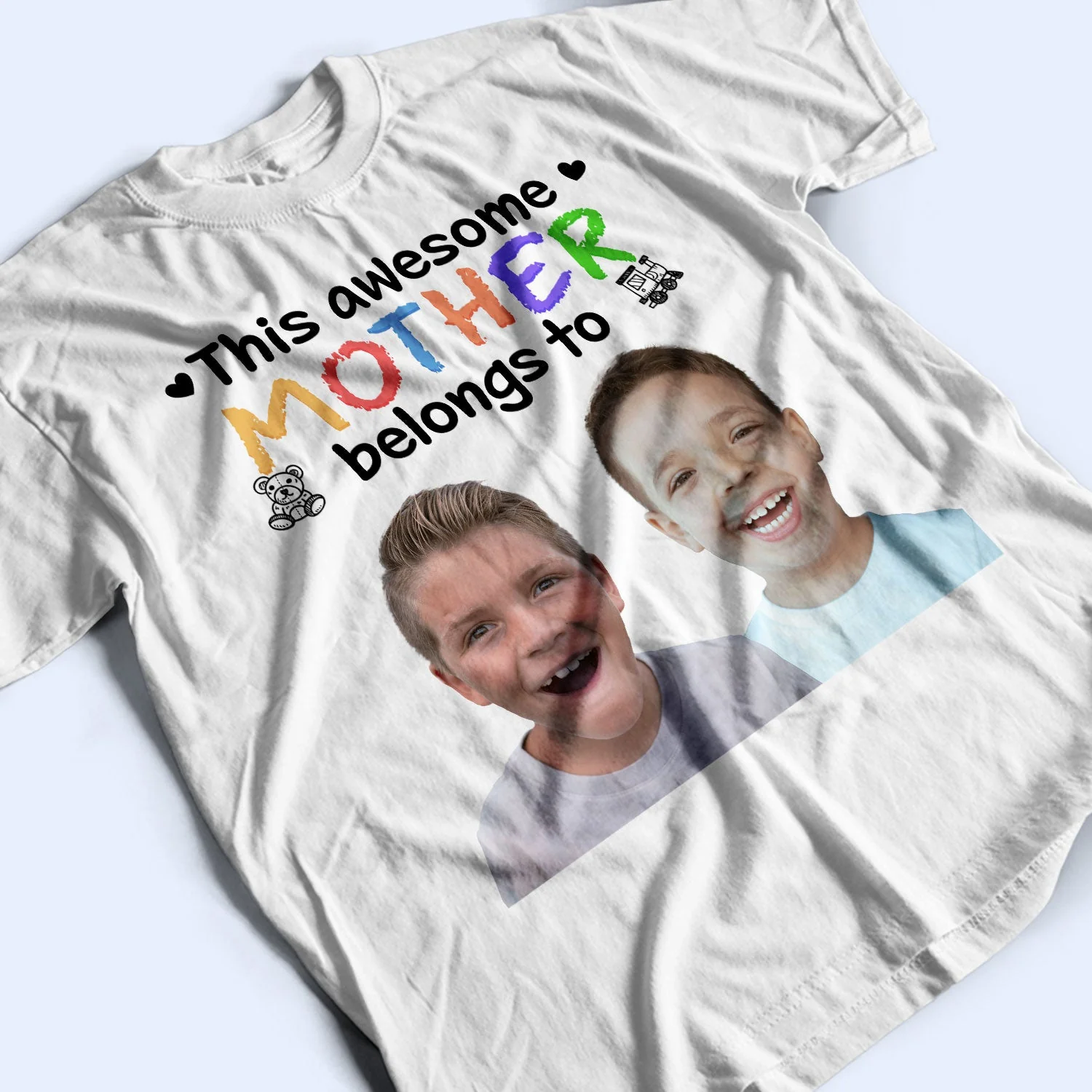 Custom Photo This Awesome Mommy Daddy Belongs To - Birthday, Loving Gift For Mother, Father, Grandma, Grandpa - Personalized T Shirt - Image 4