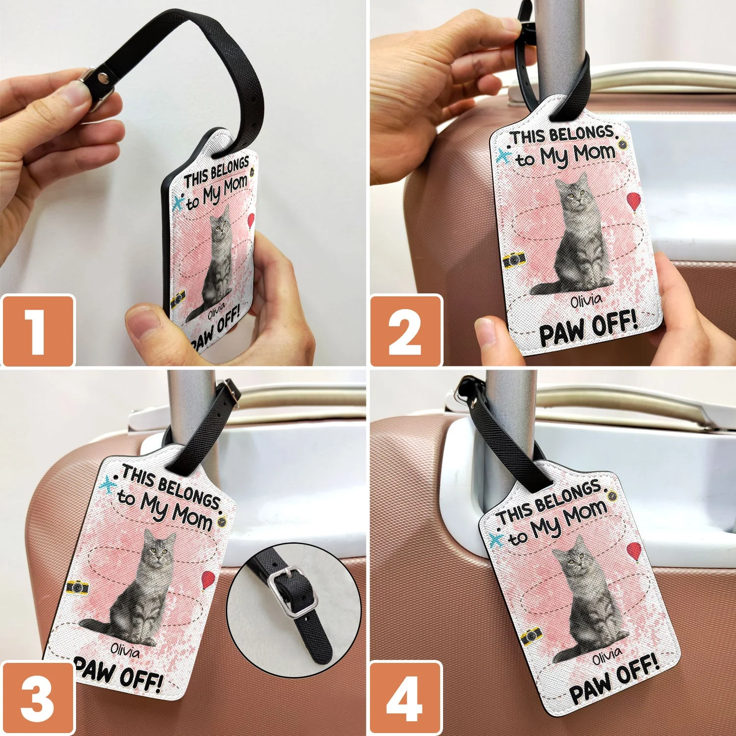 Custom Photo This Belongs To My Mom - Gift For Dog Mom, Dog Dad - Personalized Luggage Tag - Image 7