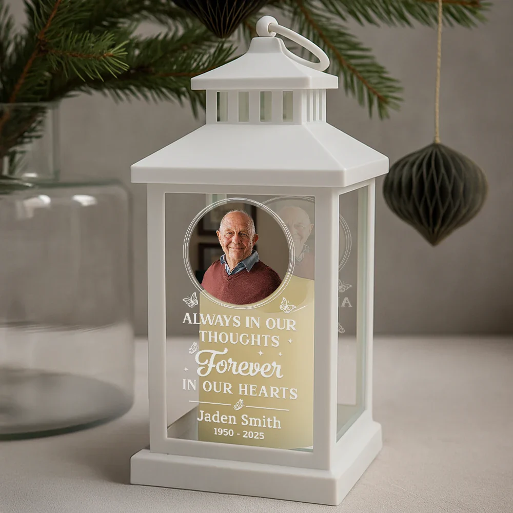 Custom Photo This Candle Burns In Loving Memory - Personalized LED Candle Lantern - Image 3