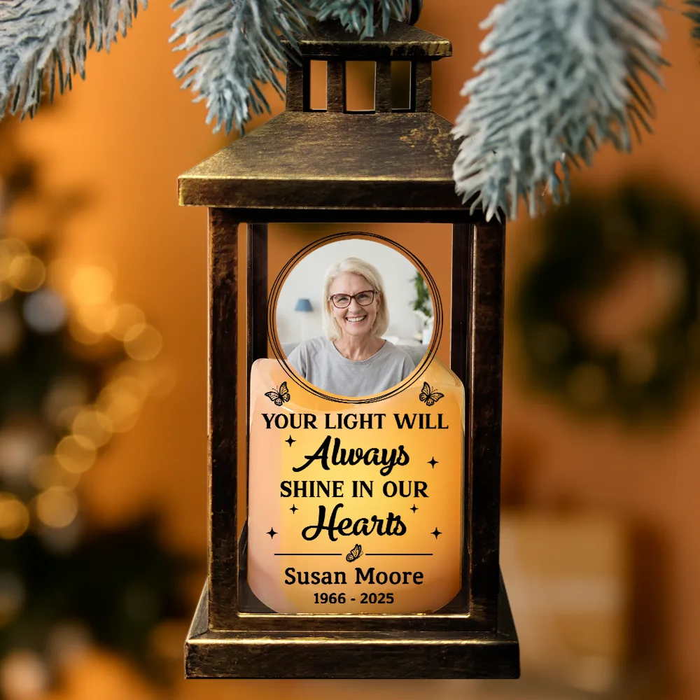 Custom Photo This Candle Burns In Loving Memory - Personalized LED Candle Lantern - Image 4