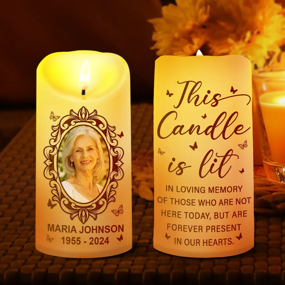Custom Photo This Candle Is Lit - Personalized Flameless LED Candle - Image 2