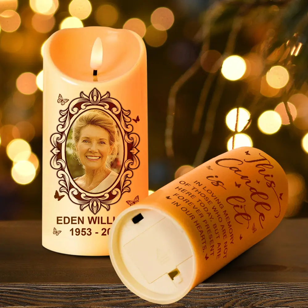 Custom Photo This Candle Is Lit - Personalized Flameless LED Candle - Image 4