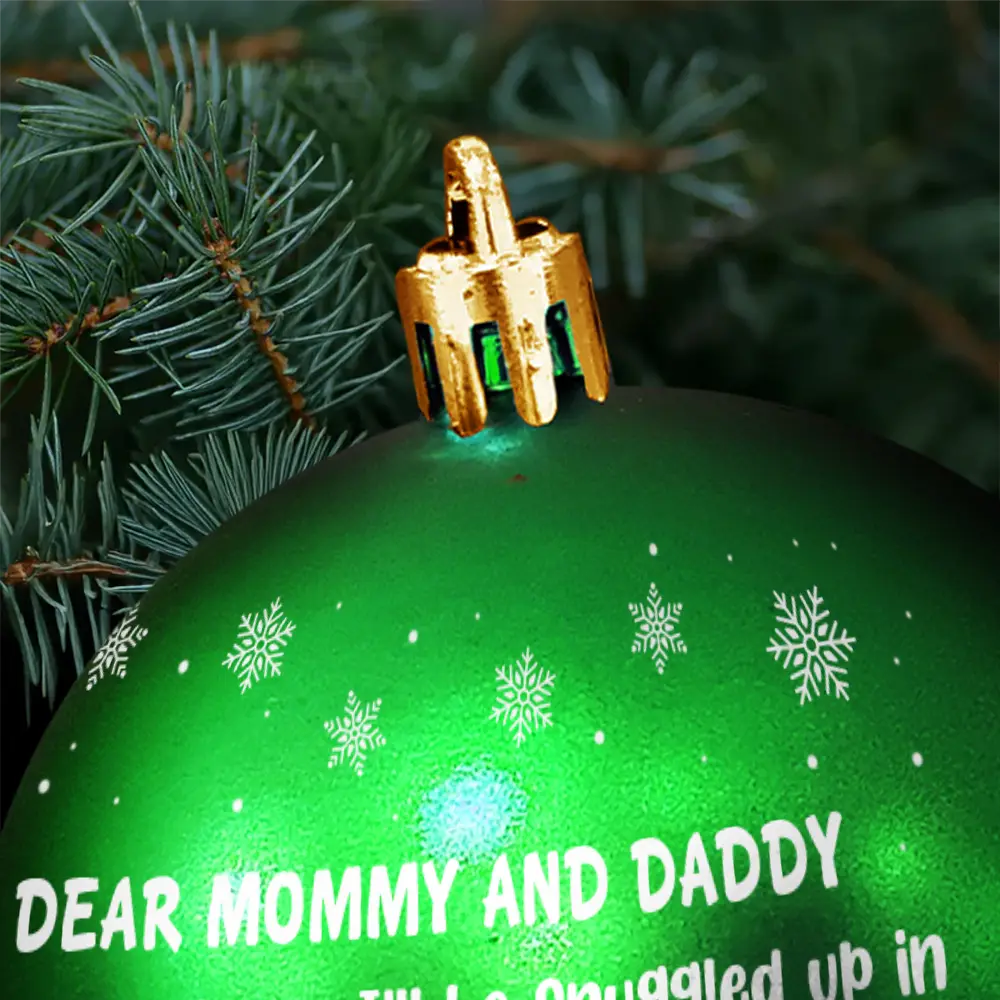 Custom Photo This Christmas I'll Be Snuggled Up Newborn Baby - Personalized Ball Ornament - Image 5