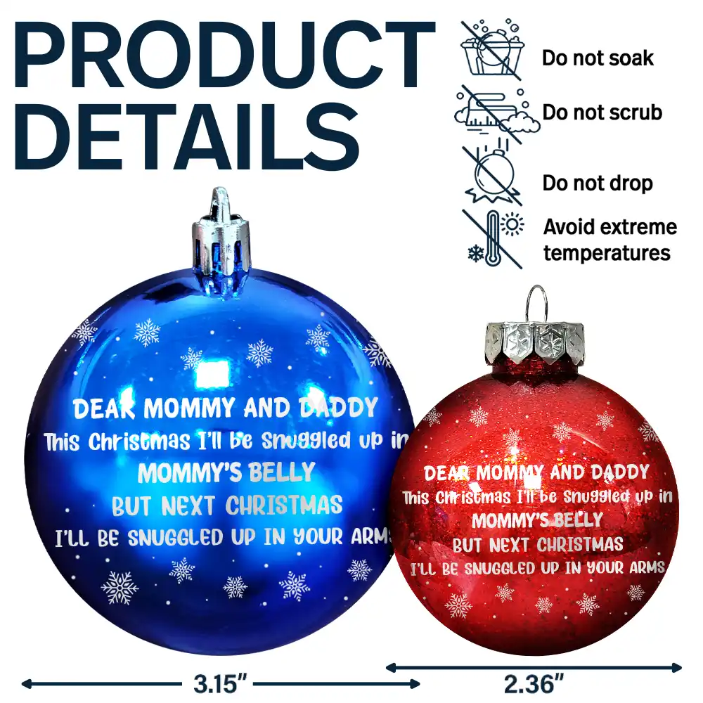 Custom Photo This Christmas I'll Be Snuggled Up Newborn Baby - Personalized Ball Ornament - Image 7
