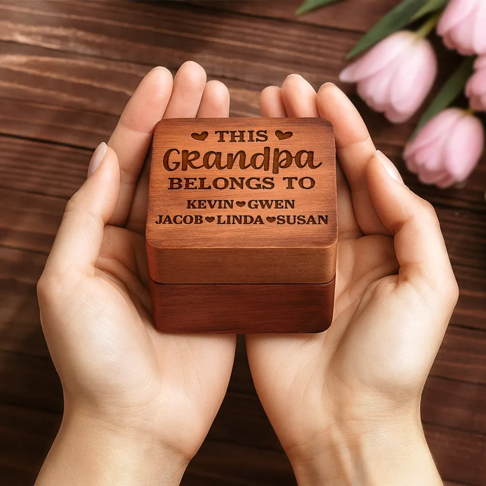 Custom Photo This Grandma Belongs To The Kids - Personalized Wooden Accordion Photo Box - Image 2