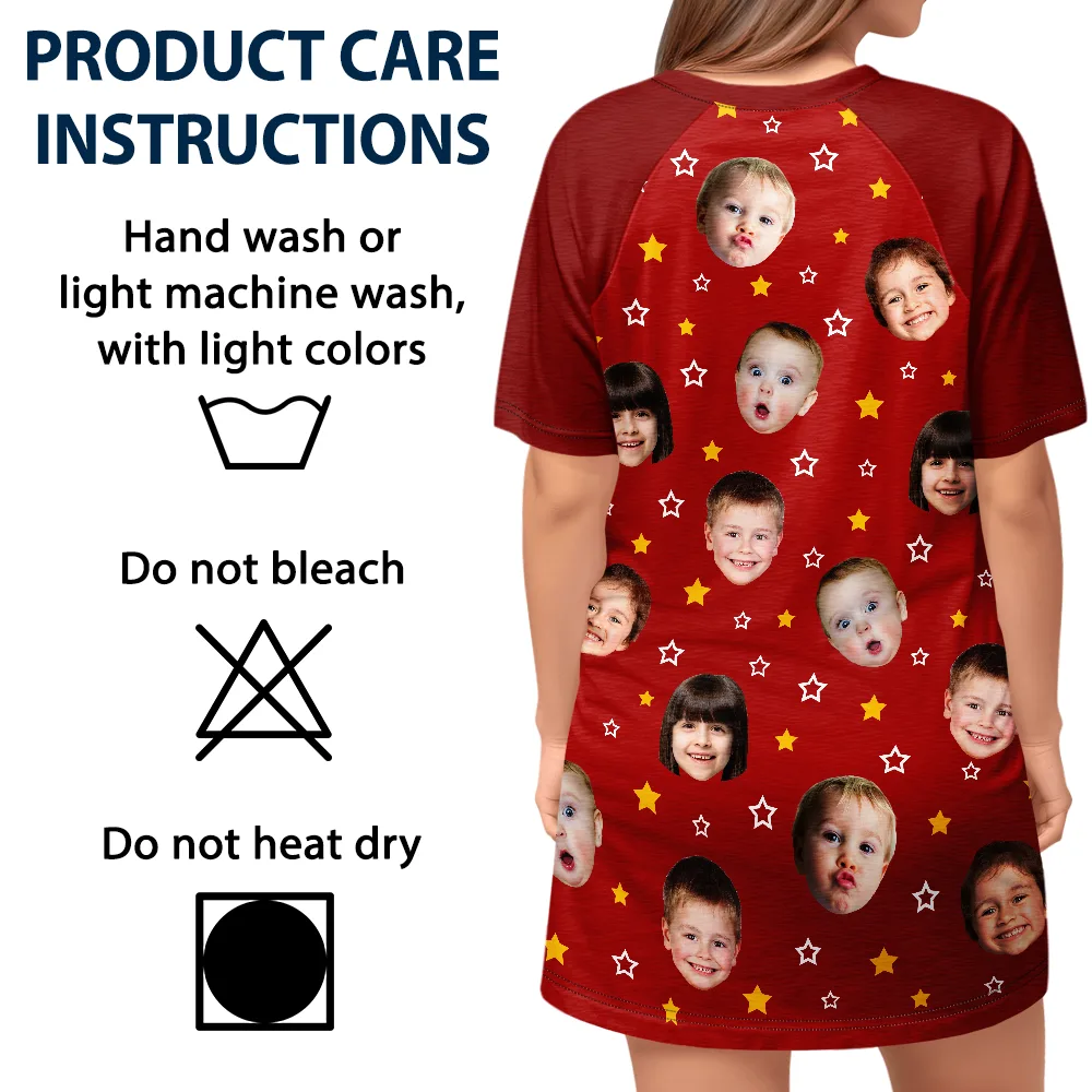 Custom Photo This Grandma Mom Belongs To Funny Kids Pet - Personalized Women's Sleep Tee - Image 6