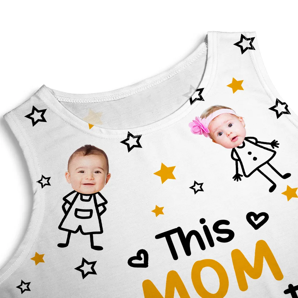 Custom Photo This Grandma Mom Belongs To Kids Pet - Personalized Sleeveless Tank Dress - Image 6